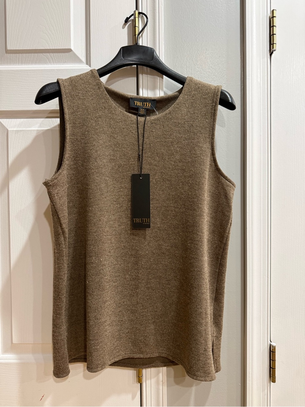 TRUTH Men's Brown Crewneck Sleeveless Sweater